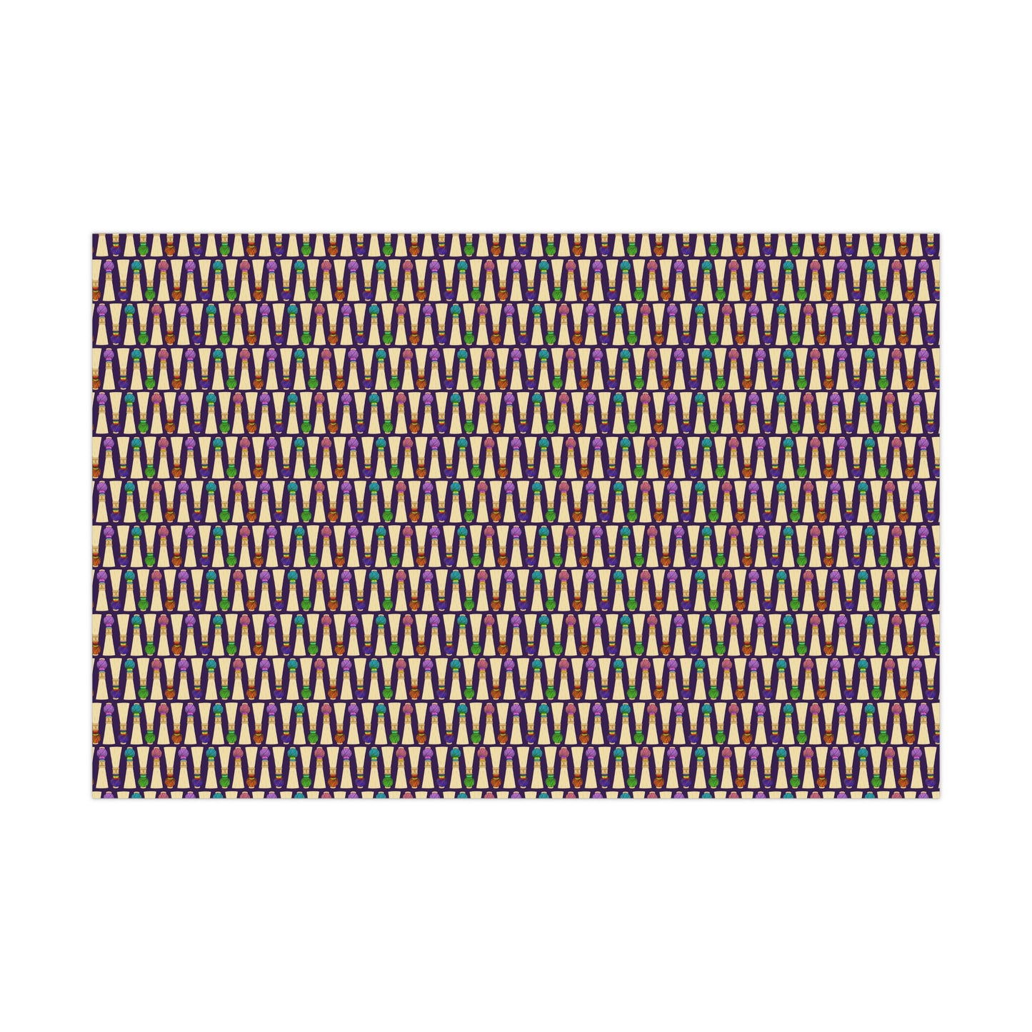 30”x20” Wrapping Paper Sheet, Small Pattern in Purple