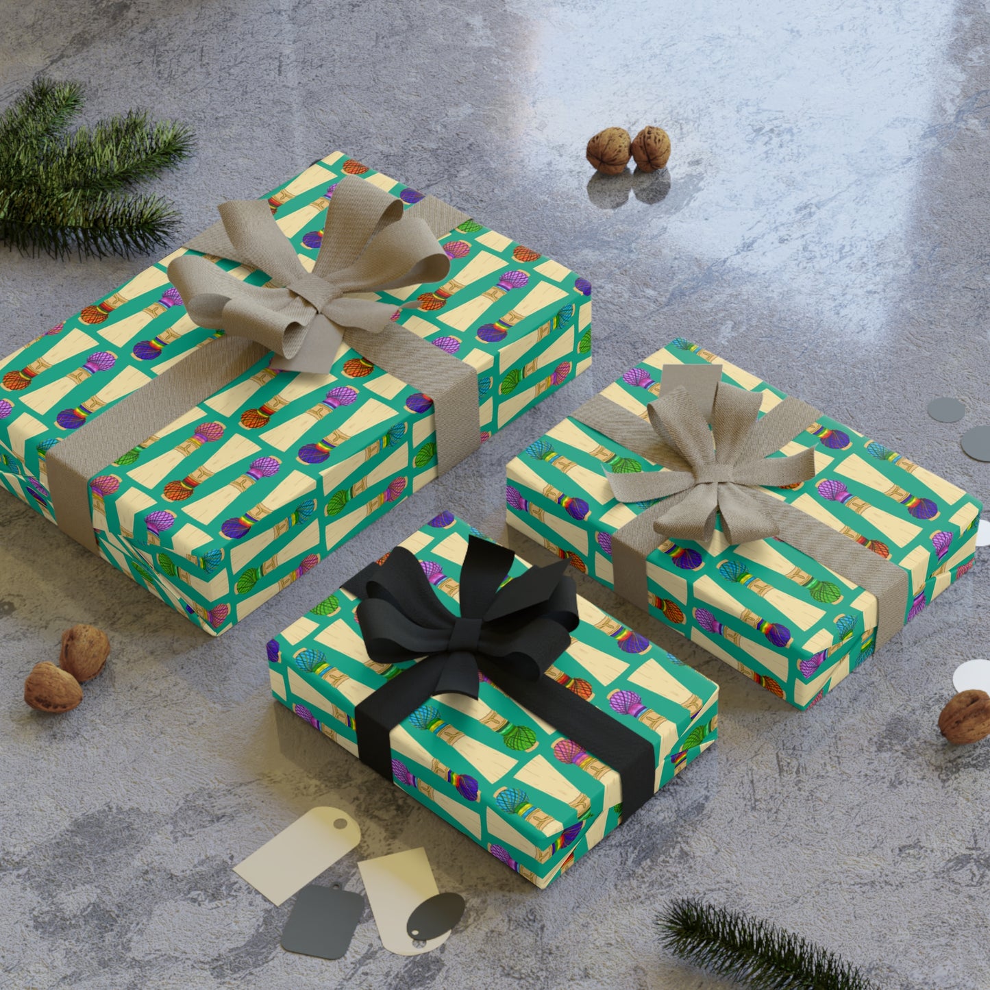 Gift Wrapping Paper Roll in Teal