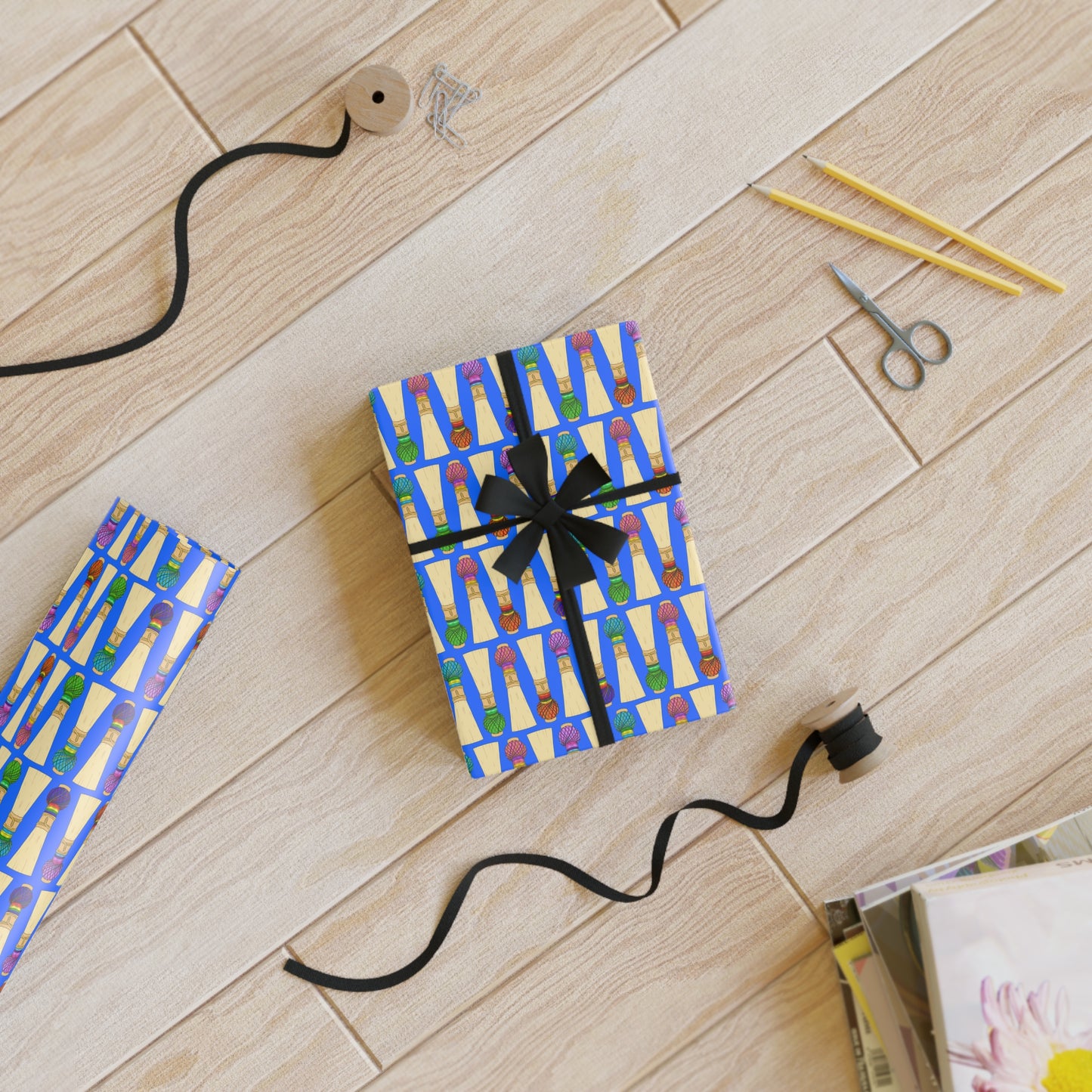 Wrapping Paper Roll in Blue