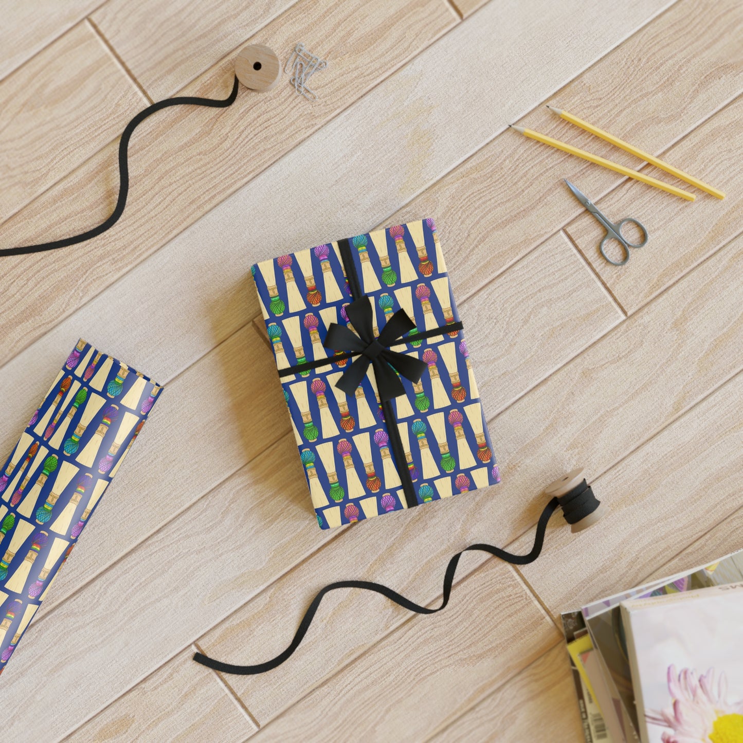 Wrapping Paper Roll in Dark Blue