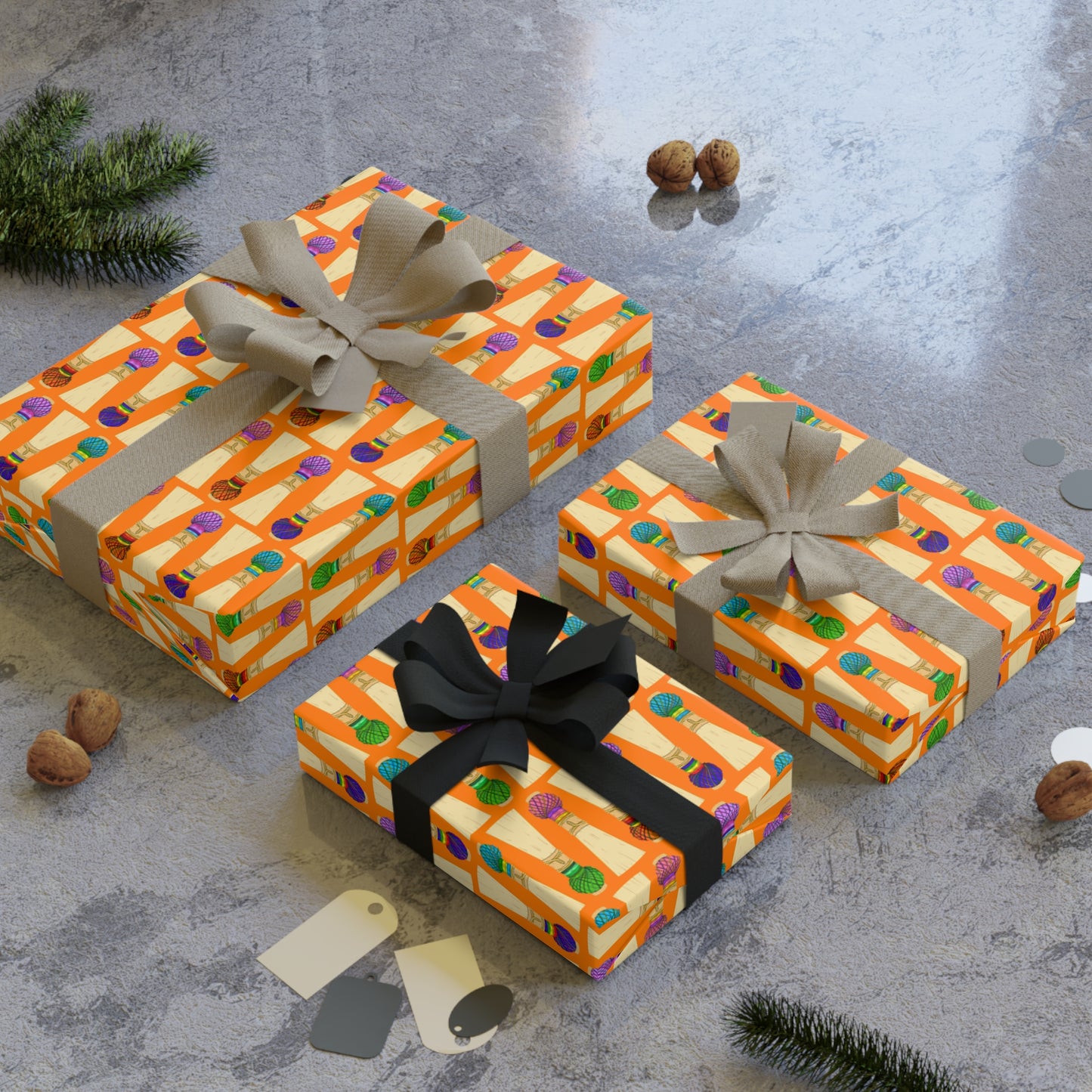 Gift Wrapping Paper Roll in Orange