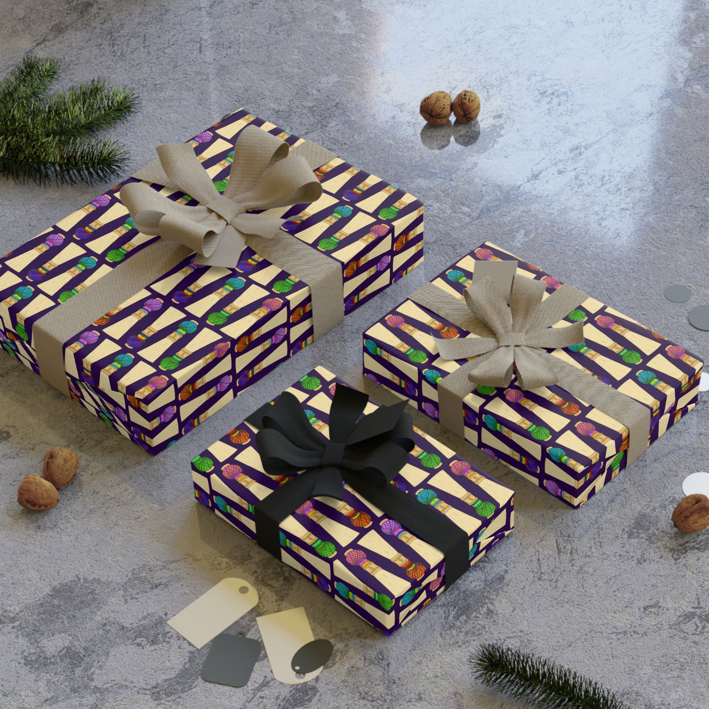 Gift Wrapping Paper Roll in Purple