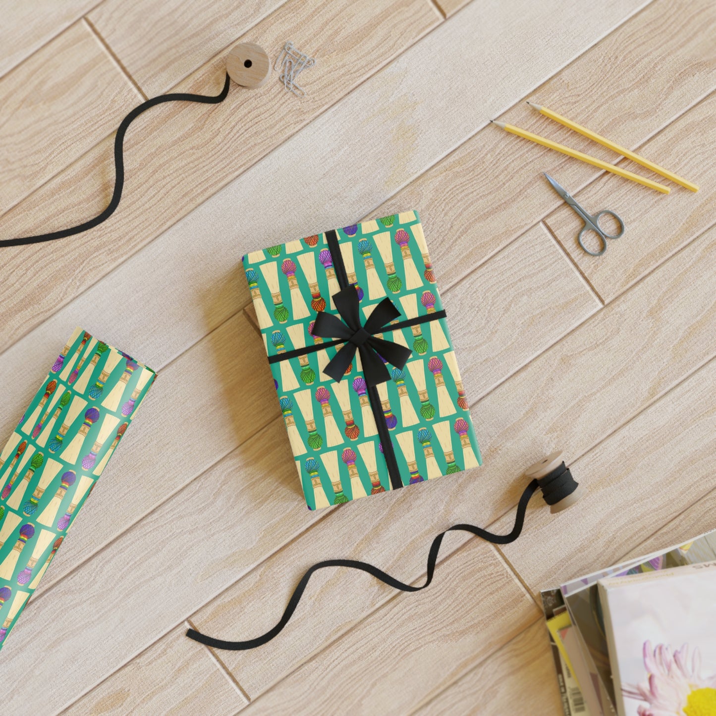 Gift Wrapping Paper Roll in Teal
