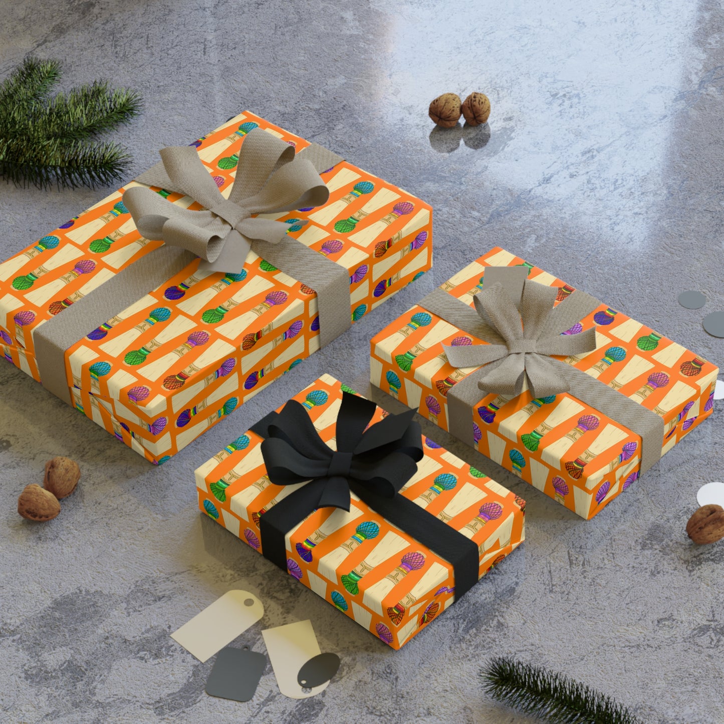 Gift Wrapping Paper Roll in Orange