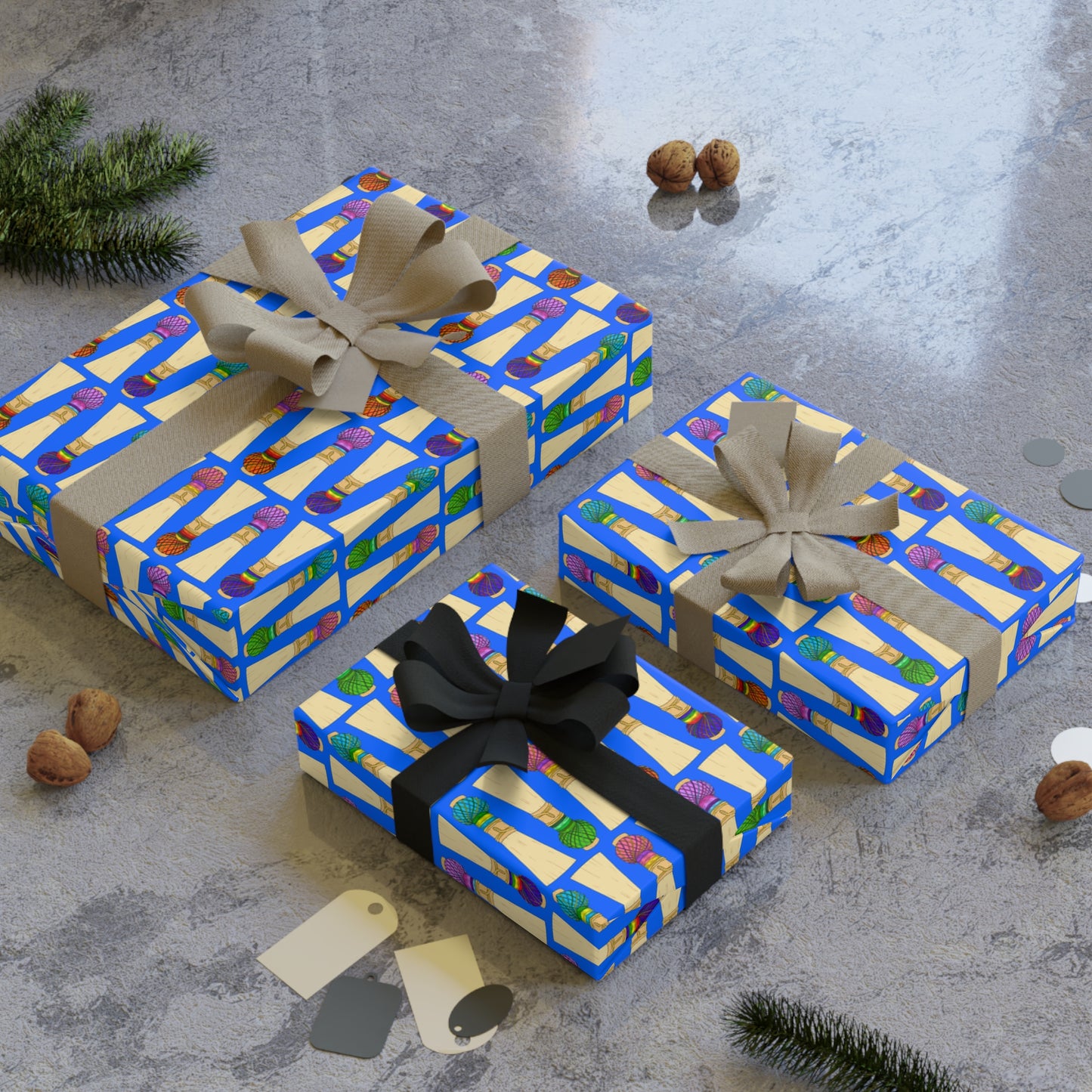 Wrapping Paper Roll in Blue