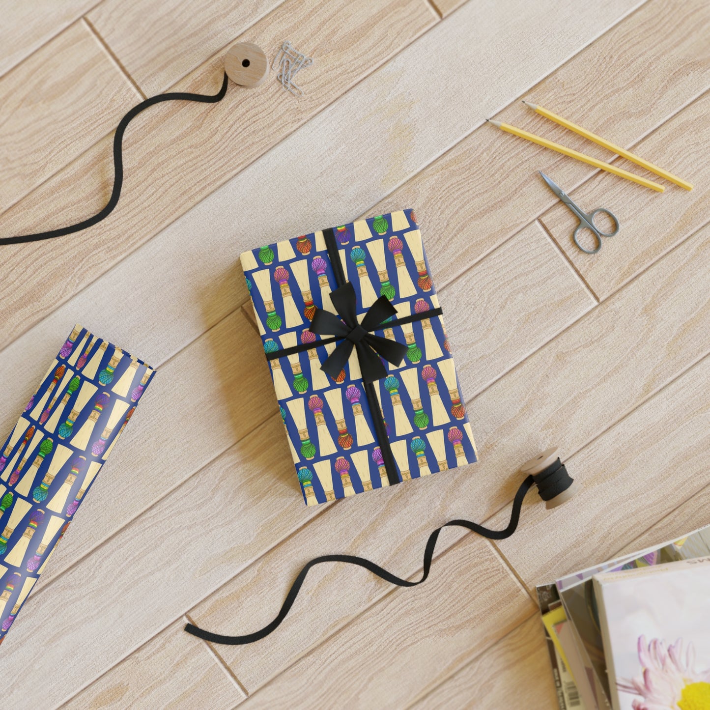 Wrapping Paper Roll in Dark Blue