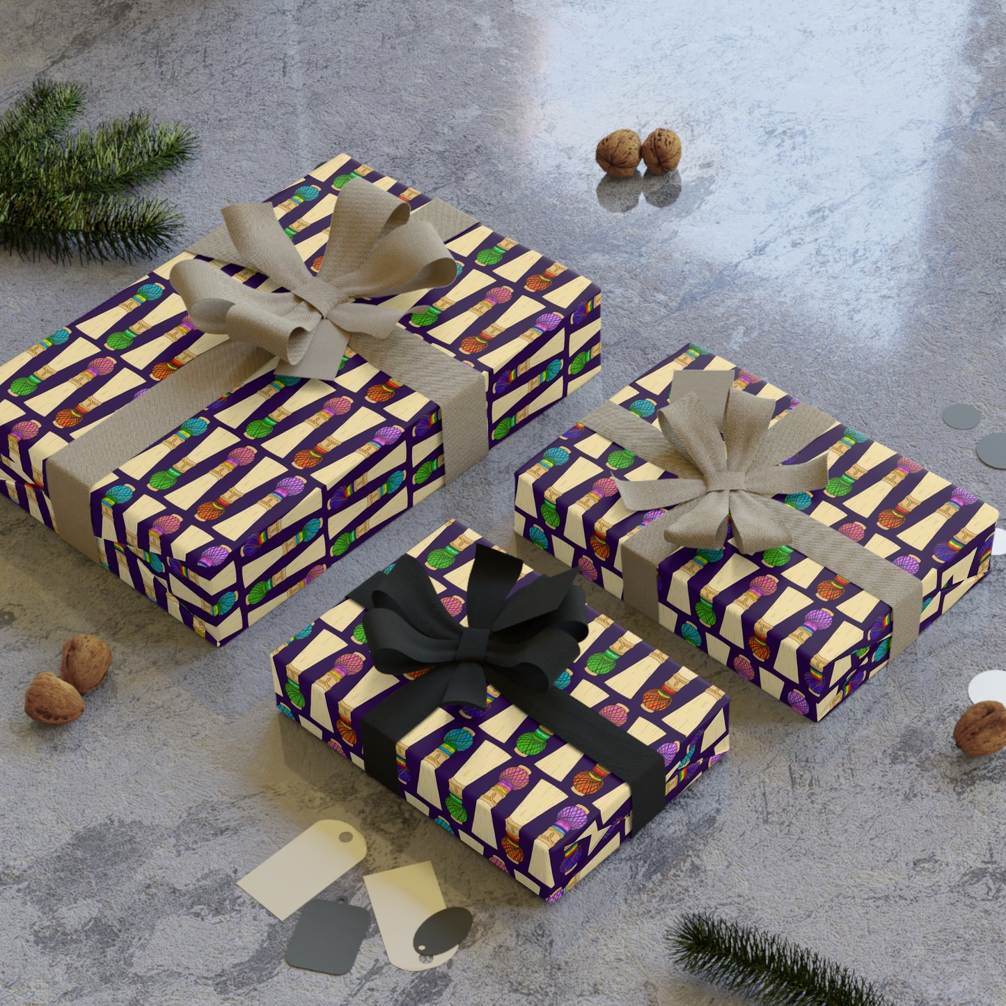 Gift Wrapping Paper Roll in Purple