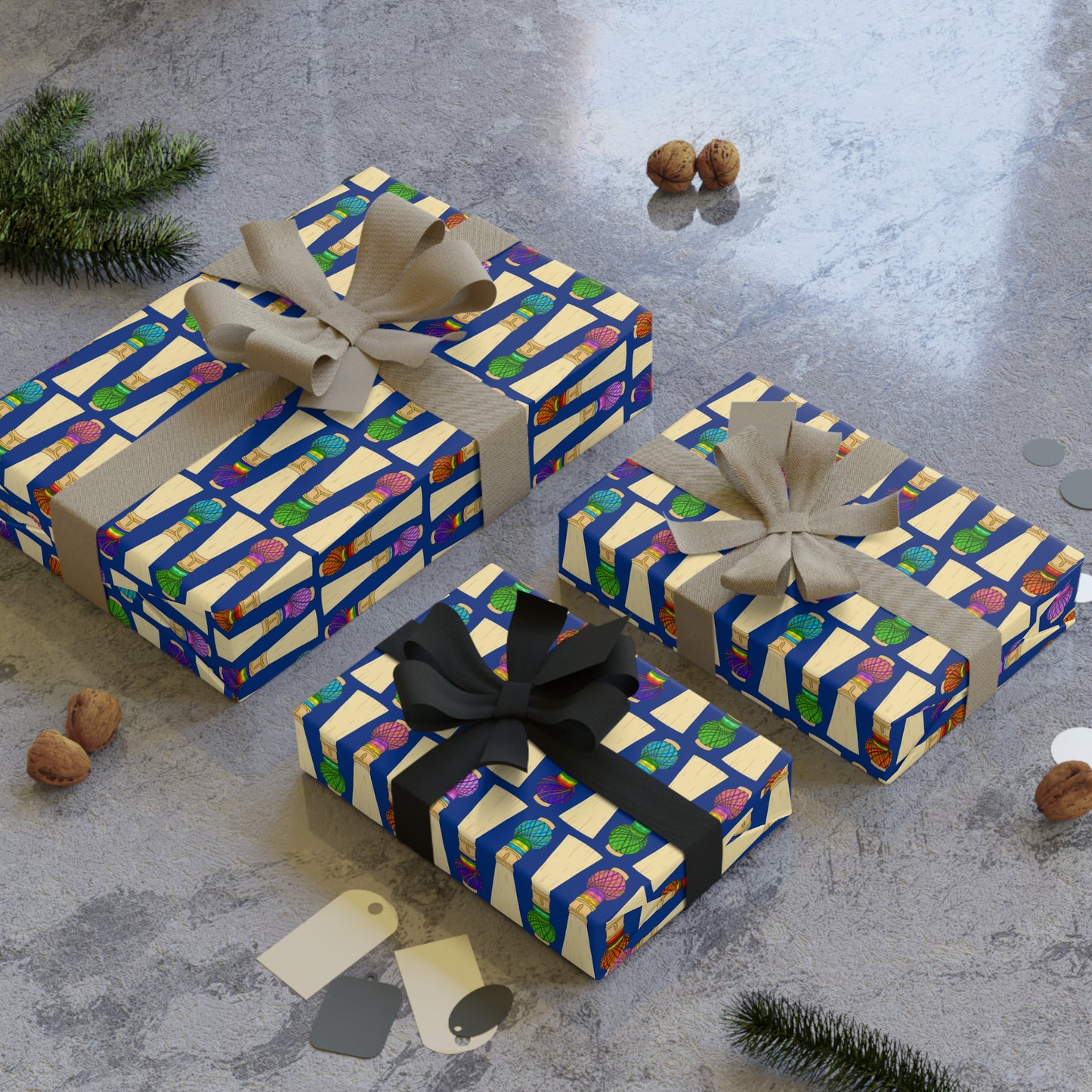 Wrapping Paper Roll in Dark Blue