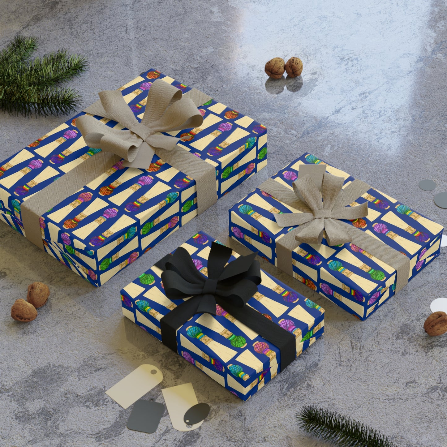 Wrapping Paper Roll in Dark Blue