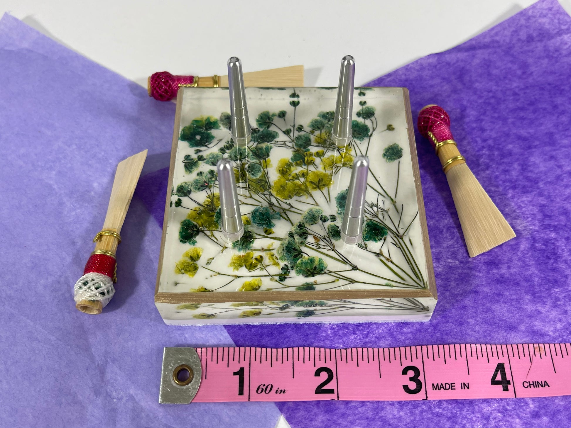 Bassoon Reed Drying Rack 4-pin Floral Drying Rack – Laughing Crow Bassoon Reeds